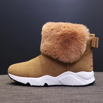 2019 jaunu sieviešu zābaki palielinājās ziemas apavus, siltu kurpes gadījuma kokvilnas apavi