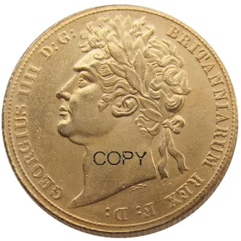 1823 EF Lielbritānijas Džordžs IV IIII Zelta Pilnīgu Valsts Zelta Pārklājumu Kopēt Monētas