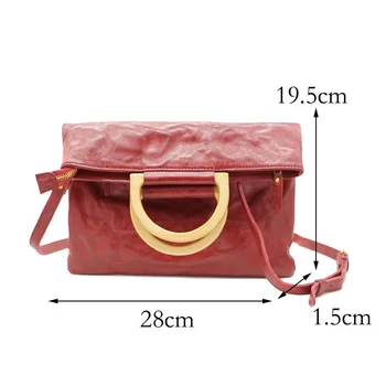 AETOO Vintage ādas kurjera soma, roku ādas vienkāršas somas, sieviešu ādas aploksnē soma
