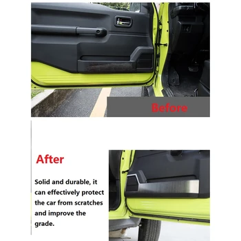 Auto Uzlīme par Suzuki Jimny 2019 2020 Auto Nerūsējošā tērauda Durvis, Interjera Uzglabāšanas Apdare Anti-Kick Vāciņš Melns Aksesuāri