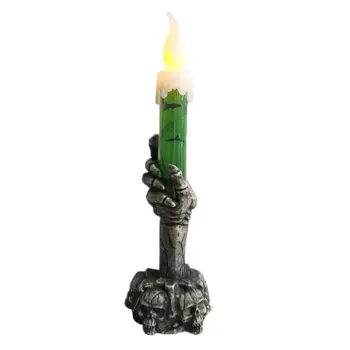 GN Spooky Skelets Spoku Puses Flameless Svece ar Bateriju Darbināmas LED Svece Deg Halloween Puse Bāra Dekori Lampas Apdare