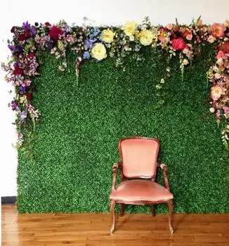 Kāzu zaļa zāle sienas fona dekorēšana home tirgus hotel veikala dekoratīvo augu sienas kāzu zāli ziedu sienas
