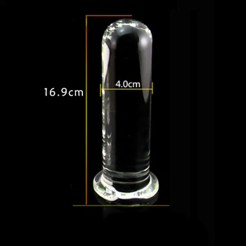 Diametrs 40mm cilindru stilu stikla anālās seksa rotaļlietas Gluda kristāla glāzē pievienojiet anālā Prostatas G spot butt plug erotiska geju seksa rotaļlietas