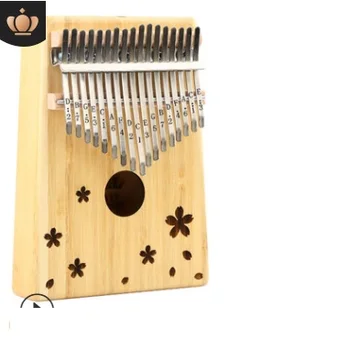 Bambusa finiera Īkšķi klavieres Kalimba 17-signāls pirkstu klavierspēlē iesācējiem ierakstu portatīvo mūzikas instrumentu kalimba pirkstu Laimīgs ziedu