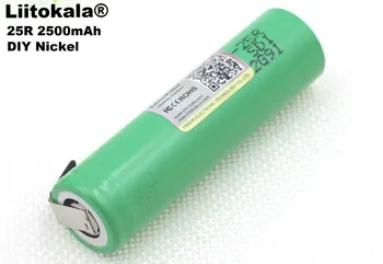 4GAB Liitokala 18650 25R 2500mAh litija akumulators 20A nepārtrauktu izlādes strāvas elektroniskā akumulatora +DIY Niķeļa plāksnēm,