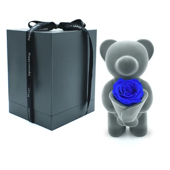 2021new Gada Dāvanu Rožu Bear blue Nemirstīgs Ziedu Valentīna Diena Dāvanu Brīvdienu Kāzu Ziedi Mākslas Dāvana