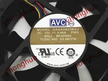 AVC DASA0820B2U P003 DC 12V 0.60 A 80x80x20mm 4-wire Serveru Dzesēšanas Ventilators