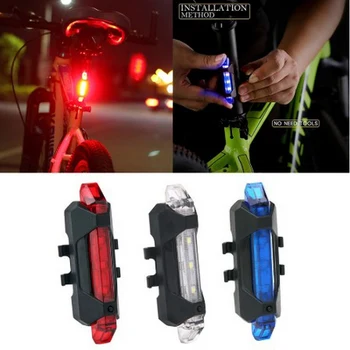 Mini Bike Velosipēdu gaismas LED Taillight Aizmugures Drošības Brīdinājums Velo Gaismas Ūdensizturīgs USB Lādējamu Velo Lukturīti