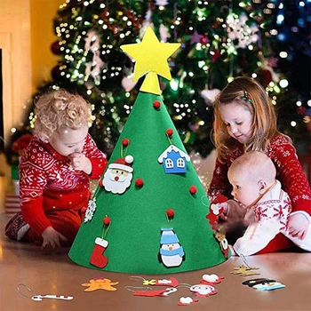 DIY Jūtama Ziemassvētku Eglīte Labākā Dāvana Bērniem Jaunajā Gadā Piegādēm Durvis, Sienas Piekārtiem Rotājumi Xmas Mājas Apdare Navidad Noel