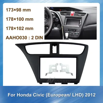 Double Din Auto Fascijas Radio Panelis Honda Civic 2012 Hečbeks LHD Dash pielāgošanas DVD karkasa Komplekts Instalēt Facia Sejas Plāksnes Bezel