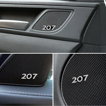3D Metāla Automašīnu Skaļruņu audio Emblēmas Nozīmīti Decal Uzlīmes par Peugeot 207 Automašīnu stils