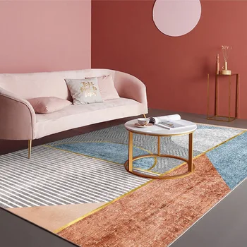 Ziemeļvalstu dzīvojamās istabas paklājs, dīvāns kafijas galda spilvenu Amerikāņu gaismas luksusa mājas moderna minimālisma guļamistabas paklāju