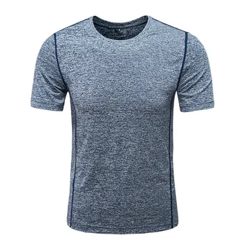 Mens Short Sleeve T-krekls Slim Sporta Vīrietis Ātri Sausas Darbojas Fitnesa T Krekls Gadījuma Zēnu T Vīrietis Zilā Tee Krekls Topi 5xl