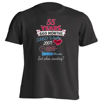 2019 Karstā pārdošanas Modes 55. Jubilejas Dāvana Pāriem Krekls 55 Gadiem, bet Whos Skaitīšanas T-Krekls