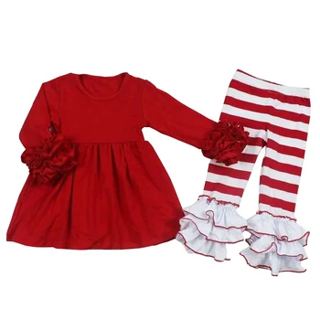 Kaiya Eņģelis Meitenes Boutique Tērpiem, Ziemassvētku Sarkanā Zaļā Toddler Apģērbu, Kleitu, Stulpiņi 2 Gab Uzvalks Meitenes Kritums Apģērbu Vairumtirdzniecība