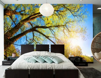 Pasūtījuma 3D gleznojumi,papel de parede Rudens Bagāžnieka koku Zariem Dabas wallpape,dzīvojamās istabas dīvāna TELEVIZORA fona tapetes guļamistabā