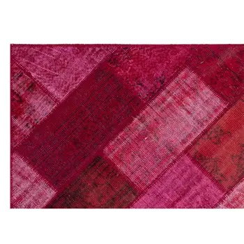Roku darbs Sarkanas Vintage Overdyed Raibs Apgabala Paklāju 160x230 Cm-5'3