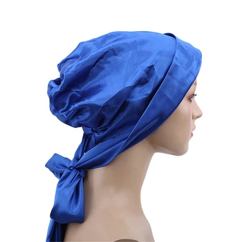 Satīna Sieviešu Hijab Chemo Cepuri Turban Galvas Šalles Matu Izkrišana Cepures Galvas Apsējs Band Loku Šalle Vēža Caps Beanie Segtu Modes
