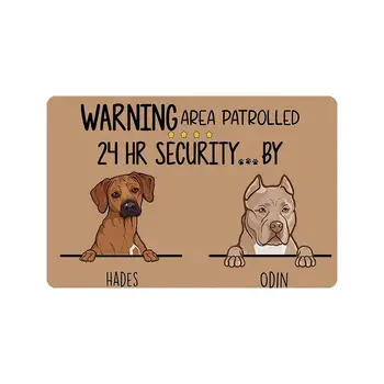 Personalizētu Suns Mīļāko Doormat Ieejas Mat Brīdinājuma Zonas Patrulē 24 H Drošības Laipni Ieejas Doormat Āra Grīdas Paklājs Mat