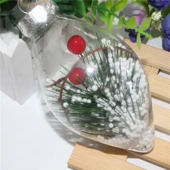 1 GAB. 13*7*7 cm Plastmasas Ziemassvētku Balle Rotas Eglīšu Rotājumi Caurspīdīgu Ziedu Lapu jaungada Puse Karājas Decos