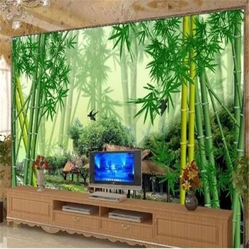 Beibehang 3d stereoskopiskās bambusa Eiropā TELEVIZORA fona tapetes dzīvojamā istabā, guļamistabā papel de parede infantil