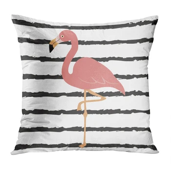 Flamingo melnas Svītras Mīksta Samta Spilvena Vāka Vasaras Spilvena Segums Mājas Dekoru Karikatūra Savvaļas Dīvāns Dekoratīvs Spilvens Gadījumā