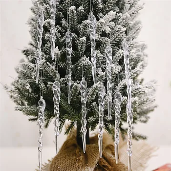 10pcs 13cm Ziemassvētku Simulācijas Ledus Ziemsvētki Koks Karājas Rotājumu Viltus Lāsteku Ziemas Puse Ziemassvētku un Jaunā Gada Apdare Piederumi