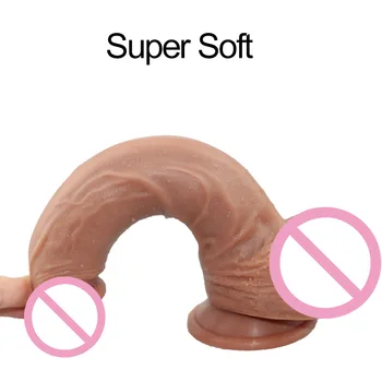 Piesūceknis bieza dildo reālistiskā big falls sieviešu gumijas peni drāž sieviešu masturbācija pieaugušo erotiska seksa rotaļlietām, lesbiešu