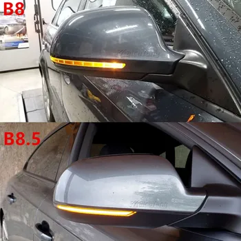 2 gabali Dinamisko LED Pagrieziena Signāla Blinker Auto Sānu Spogulis, Atpakaļskata Gaismas Audi A3 8P A4 A5 B8 Q3 A6 C6 S6 B8.5, S5, RS5 RS4