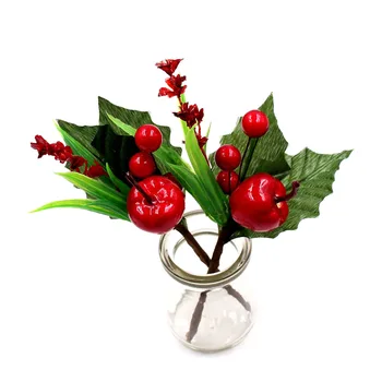 Mākslīgo Ziedu Imitācijas Red Pearl Stamen Ogas Pušķis Filiāli, lai Kāzas, Ziemassvētku Rotājumi DIY Valentīna Diena Dāvanu