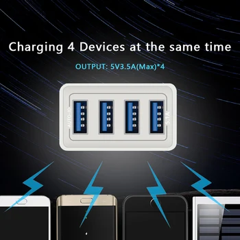 CinkeyPro 4-Portu USB Lādētājs iPhone Samsung XiaoMi 5V/3.4 Uzlādes, Mobilo Telefonu Universālo Ātrās Uzlādes Adapteri Sienas