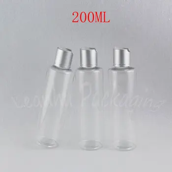 200ML Pārredzamu Dzīvoklis Plecu Plastmasas Pudeles , 200CC Šampūns / Losjons Sub-pudelēs , Tukši Kosmētikas Konteineru ( 30 GAB/Daudz )