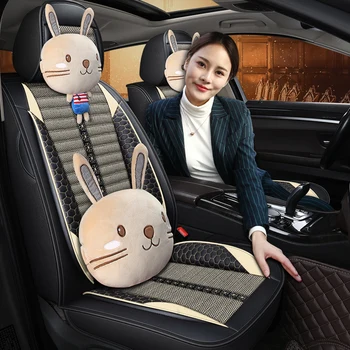 Pilnīgu Pārklājumu PU Ādas automašīnas sēdekļa vāku linu šķiedras auto sēdekļu pārvalki Clio koleos scenic dokker kangoo renault master