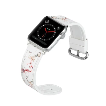 Silikona Siksniņa Apple Noskatīties 4 Ādas Band 42mm 38mm Drukāt 44/40mm Rokas Sporta Aproce Gumijas Watchband Par Iwatch 4 3 2 1