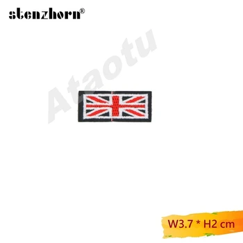 Anglijas Karogu, Maza Logo Armijas Zīmola Auduma Nozīmītes Izšūtas Aplikācijas dzelzs par biker Plāksteri Apģērbu Uzlīmes, Apģērbu Aksesuāri