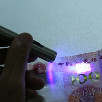 Mini Detektoru, Kabatas Lukturītis, Nerūsējošā Tērauda LED UV Gaismas Ultravioleto Pārnēsājamie Lukturi 2 Režīmi Banknošu Pārbaude Lampas