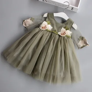 Jauno Modes Sequin Ziedu Kleitu Puse, Dzimšanas Dienu, Kāzu Princese Baby Toddler Meiteņu Drēbes Bērniem, Bērniem, Likra Kleitas
