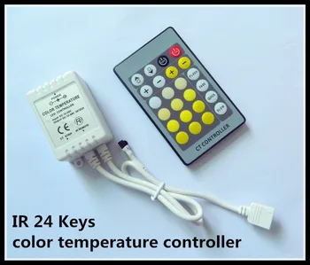 10pcs/daudz IS 24 Atslēgas, krāsu temperatūras regulators DC5v 12v - 24v 5050/3528 Dubultā krāsu lentes