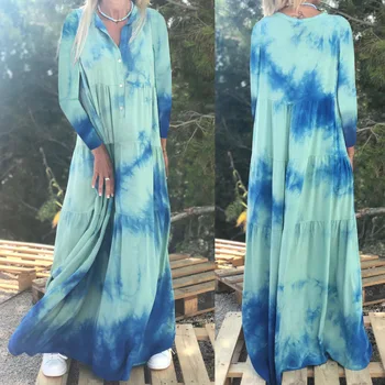 Z-zoux Sieviešu Kleita ar garām Piedurknēm Krāsu Saskaņošanas Garās Kleitas Vintage Plus Lieluma Sexy Kleitas, Vasaras Drēbes Sievietēm 2020. Gadam, Modes