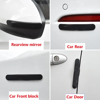 Auto aizsardzības uzlīme ForVW audi durvju Anti-sadursmes sloksnes Atpakaļskata spogulī, struktūra, anti-berzes Durvju aizsargjosla 6pcs