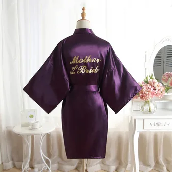 BZEL Zīda Satīna Kāzas, Līgava, Līgavas Tērpu Maid Of Honor Māte Līgava Peldmētelis Īsā Kimono Drēbes Nakts Drēbes, Vanna Drēbes