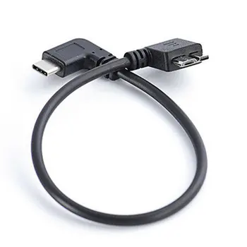 Leņķa USB 3.1 Tips-C USB 3.0 kabeļa savienotājs datu kabeli 90 grādiem Pārsūtīt failus Sinhronizācijas datu