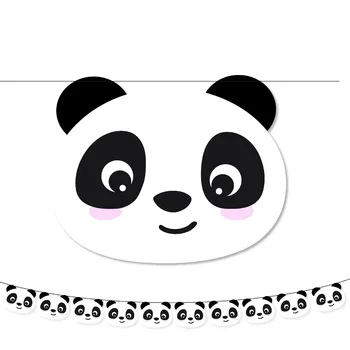 Gudrs Panda Happy Birthday Party Papīra Šķīvji Krūzes Auduma Salvetes, Galdauts, Vienreizējās Lietošanas Galda Piederumu Komplekts Mazulis Puse Rotājumi Piederumi