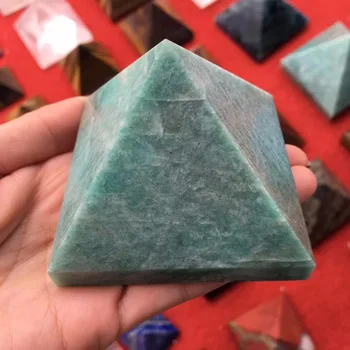 6cm Dabas amazonite piramīdas kvarca kristāla piramīdas dziedināšanas amazon akmens piramīdu, lai mājas dekoru