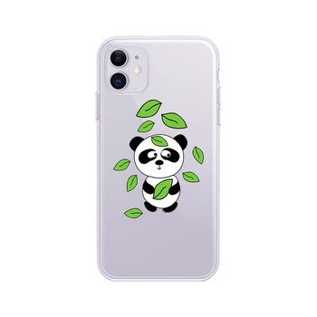 Panda Mīksta Silikona Case For iPhone XR X 11 Pro XS MAX Sieviete Kristāla Tālruņa Vāciņu Lietā Par iPhone 7 8 Plus 6s 6 Coque 5 5s SE