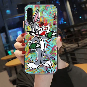 Bugs Bunny Telefonu gadījumā Samsung Galaxy A 3 5 7 8 10 20 21 30 40 50 51 70 71 E S 2016 2018 4G black soft ministru krāsošana Etui