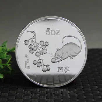 Gads Peli Sudraba Pārklājumu Monētas lielo Piemiņas 5oz Monētas Ķīniešu Zodiaka Dzīvnieku Monētas