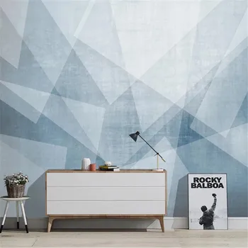 Milofi pielāgotu mūsdienu minimālisma abstraktās ģeometriskās Ziemeļvalstu dīvāns TV fona tapešu sienas