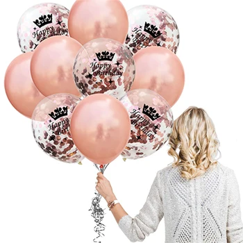 12 Collu Lateksa Baloni vienkrāsainu Un Konfeti Samaisa Balonu, Dzimšanas dienas svinības Rotājumi 10Pcs