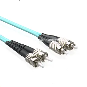 1 Pāris 10GB ST-ST fiber optic patch cord jumper cable, MM, multi-mode duplex 50/125, 3 Metri Mājas Elektrības Vadi